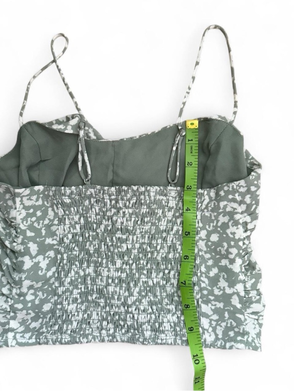 Abercrombie & Fitch Sage Green Floral Ruched Cami - Picture 5 of 7